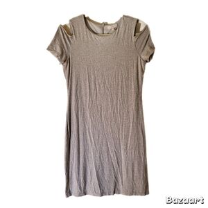 1. State Dress M Medium Grey Short Sleeve Cold Shoulder